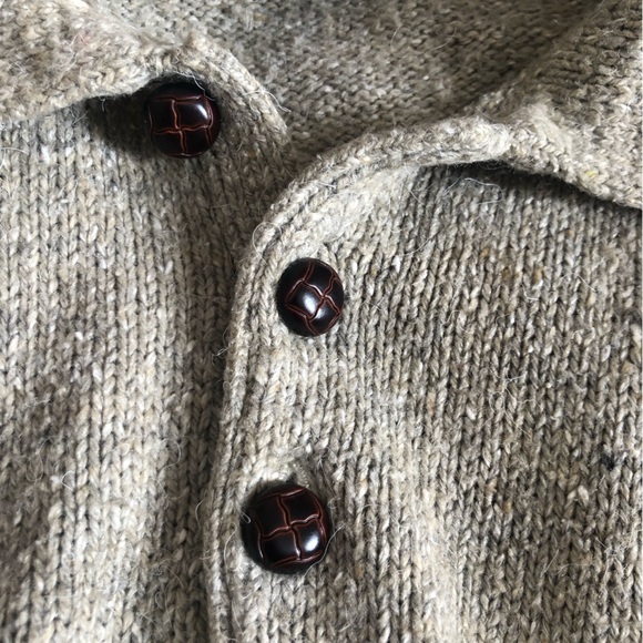 Garoche Vintage Men's Tan Argyle Quarter Botton Sweater Medium - Picture 9 of 10